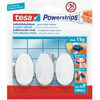 Tesa Garderobenhaken Oval Weiß