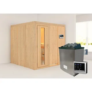 Karibu Sauna Rikka mit Ofen externe Stg.Natur