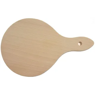 EFO Schneidebrett klein ⌀12,5 cm | Servierbrett im rustikalen Stil aus natürlichem Holz | Küchenbrett für präzises Schneiden von Zwiebeln, Knoblauch und mehr | Rundes Brettchen mit Griff | Buchenholz