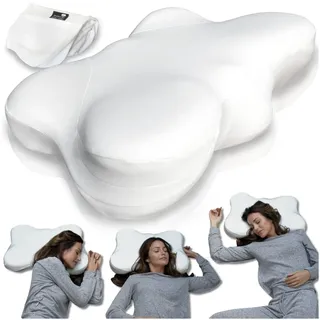 Shokunin. Orthopädisches Nackenstützkissen mit 2 Bezügen, Seitenschläferkissen, Nackenkissen, Ergonomisches Kissen aus Memory Foam, Anti Schnarch Kopfkissen bei Nackenschmerzen u. Migräne, 60x40