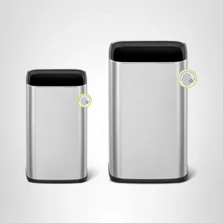 EKO 2er-Pack Edelstahl-Mülleimer mit herausnehmbarem Innenkorb, quadratischer kleiner Mülleimer, 4 + 10 l Abfalleimer, für Küche, Bad, Büro, Zuhause