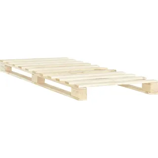vidaXL Palettenbett Massivholz Kiefer 100×200 cm - Braun