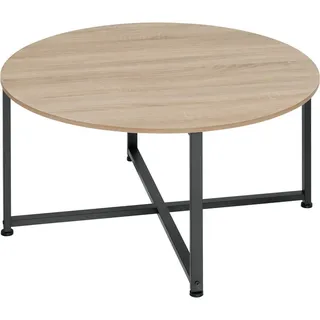 tectake Couchtisch Aberdeen, 88,5 x 47 cm, Industrial Holz hell, Eiche Sonoma , Naturfarben , Rund , 88.5x47x88.5 cm , Wohnzimmer, Wohnzimmertische, Couchtische
