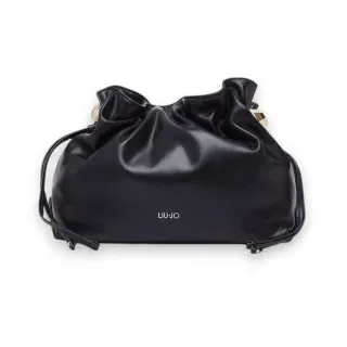 Liu Jo für Damen. AF6096-E1065 Schwarze mittelgroße Schultertasche Riccy (OSFA), Lässig, Polyester