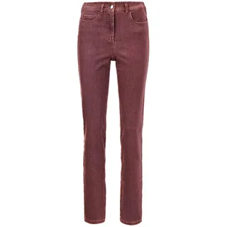 Regular-fit-Jeans GOLDNER "Kurzgröße Damen Jeans Slim Fit LOUISA, Stretch", Damen, Gr. 19, K-Gr, braun (rostbraun), Obermaterial: 70% Baumwolle CO. 27% Polyester PES. 3% Elasthan EL., Jeans Regular-fit-Jeans