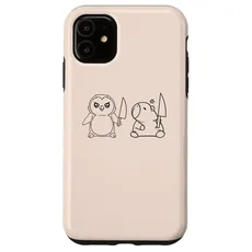Hülle für iPhone 11 Pinguin und Capybara und Messer