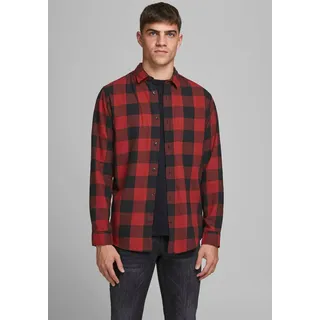 Jack & Jones Karohemd »JJ JJEGINGHAM TWILL SHIRT L/«, rot