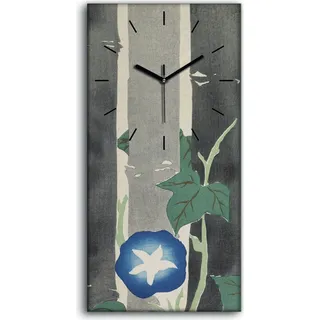 Dekor Leinwand Uhr Wandbilder 30x60 Malerei Abstrakte Kunst Bambus Blumen - schwarze Hände - Schwarz