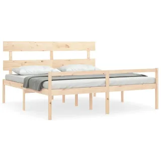 vidaXL Seniorenbett mit Kopfteil Super Kingsize Massivholz - Braun