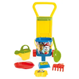 Wader 81170 - Sandspielzeug Paw Patrol mit Caddy, Eimer, Wasserkanne, Sieb, Schaufel, Rechen und 2 Sandformen, 8-teilig