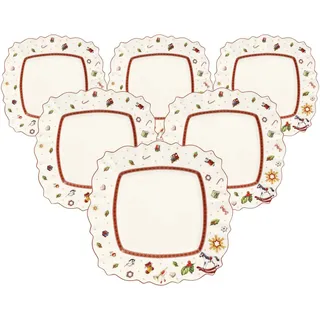Villeroy & Boch »Speiseteller Toy's Delight 28 x 28 cm 6er Set weiß«, weiß,