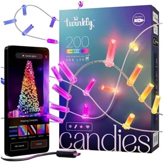 Twinkly Candies LED-Weihnachtsbaumbeleuchtung TWKC200RGB-T Kerze Form - Transparent