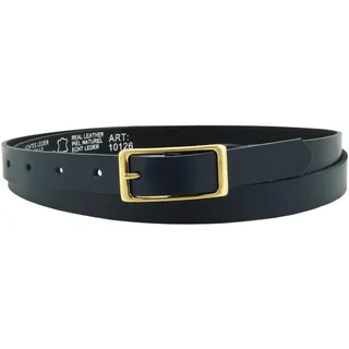 Ledergürtel echt Leder Damengürtel GOLD Schnalle 2 cm breit Hüftgürtel Jeansgürtel Damen Gürtel Casual Jeans schmal business | Vascavi | Made in Germany (105 cm Gesamtlänge 120 cm, Dunkelblau)