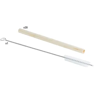 Cosy & Trendy 7910986 Trinkhalme Eco + 1 Bürste Bambus, 0,8 x 15 cm