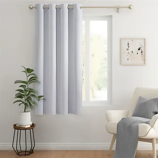 MIULEE Verdunklungsvorhang Grauweiß Blickdichte Vorhänge mit Ösen Thermovorhang Hitzeschutz Türvorhang 1 Stück H 260 x B 140 cm Tür Gardinen Abdunkelnde Wohnzimmer Schlafzimmer Blackout Curtain