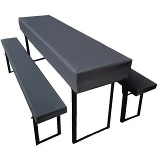 Lemos Home Bierzeltgarnitur Auflage 220 x 70 cm anthrazit 3-tlg.