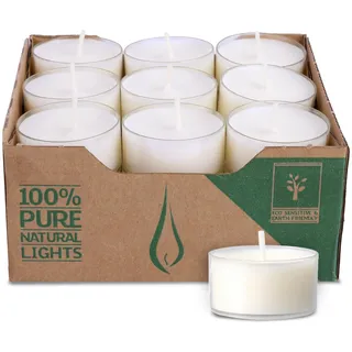 Wenzel Teelichter 4h – 27er Set vegane Raps-Teelichter – CO2-neutral, ohne Alu – transparente Hülle – Made in Germany – Teelicht für Pyramiden, Weihnachten & Notfall – plastikfrei & nachhaltig