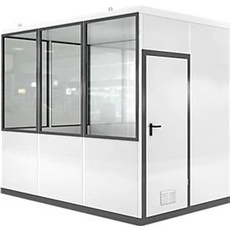 Mobiles Raumsystem WSM, L 3045 x B 2045 mm, für Außenaufstellung, mit Fußboden, grauweiß RAL 9002/ anthr.grau RAL 7016