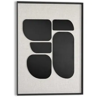 Reinders! »Organic Blocks schwarz« Wohnzimmer - Schwarz-Weiß - MDF - Abstrakt - 50x70 cm