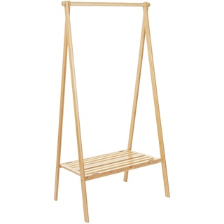 Mendler Standgarderobe HWC-B82, Kleiderständer Garderobe Garderobenständer, Bambus klappbar 150x84x57cm