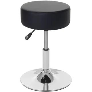 Mendler Hocker HWC-C22, Sitzhocker Schminkhocker, höhenverstellbar Ø 35cm ~ Kunstleder, schwarz