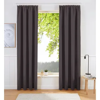 OTTO home Vorhang "SOLA" Kräuselband 1 Stk. tlg. Breite:130 cm, 1 Schal, einfarbig, Verdunkelung, graphit