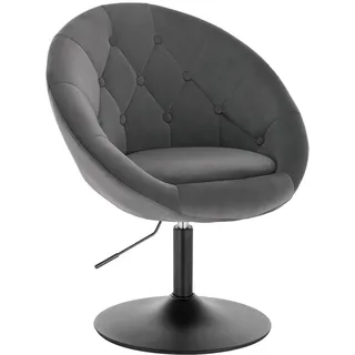 Woltu Loungesessel Samt 360° drehbar höhenverstellbar  mit Armlehne  Silber