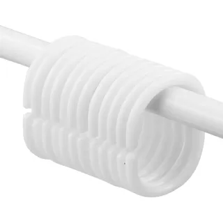 Ringe, 12 Pack, Weiß, 4.6 x 2.9 cm Innendurchmesser für Duschvorhangstangen und Duschvorhangwinkelstangen, Duschringe, aus stabilem Kunststoff, Duschvorhangring, Transparent