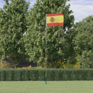 vidaXL Flagge Spaniens mit Mast 5,55 m Aluminium