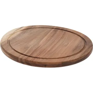 Excellent Houseware Schneidebrett Akazienholz rund Ø 25 cm , Braun , Holz , 25x25 cm , Küchenzubehör, Schneidebretter