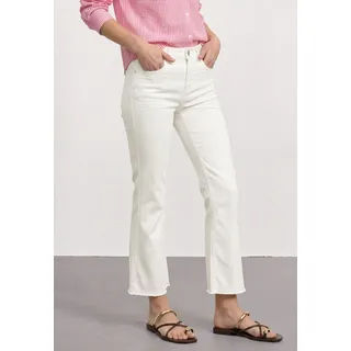 5-Pocket-Jeans STREET ONE "Style Amber", Damen, Gr. 30, Länge 28, weiß (sanftes weiß washed), Denim/Jeans, Obermaterial: 55% Baumwolle, 21% Polyester, 14% Lyocell, 9% Viskose, 1% sonstige Fasern, unifarben, slim fit 3/4-Länge, Jeans 5-Pocket-Jeans
