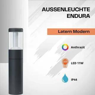 LEDVANCE Außenleuchte Aluminium 50,0 cm spritzwassergeschützt Dämmerungssensor grau