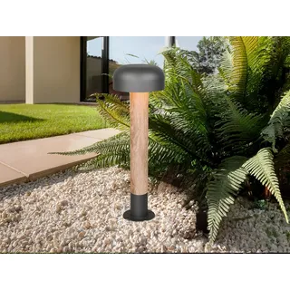 LED Außen Wegeleuchte in Holzoptik & Anthrazit, Garten-Wegbeleuchtung, Höhe 54cm