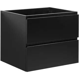 Badplaats Waschbeckenunterschrank Angela 2 Schubladen 60 x 50 x 48 cm Schwarz Matt