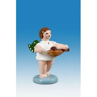 Engelmusikant Engel mit Drehleier ohne Krone Höhe ca 6 cm NEU Erzgebirge Holz