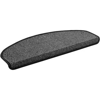 Quest Stufenmatte selbstklebend halbrund 65x28 cm Antirutsch - Schwarz | Rutschfester Treppenteppich für Innentreppen, schützt Stufen vor Abnutzung, trittschalldämpfend, Montage ohne Bohren