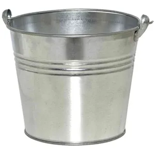 Eimer + Ösenhenkel 1,5l silber Pflanzkästen Blumentopf Pflanzen Blumen Terrasse