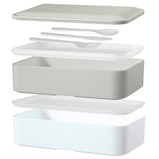 H&h porta pranzo bento box bianco/beige