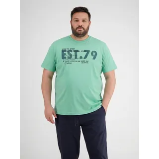 T-Shirt LERROS "T-Shirt mit Brustprint, Grosse Grössen", Herren, Gr. 5XL, grün (mint water), 100% Baumwolle, Rundhals, Shirts T-Shirt