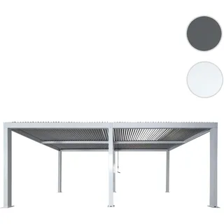 Pergola HWC-L46, Gartenpavillon Lamellen-Pavillon, 11cm-Aluminium-Gestell, Regenrinne sturmfest, 3x6