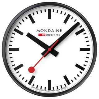 Mondaine Wanduhr Quarz 25 cm Schwarz/Weiß