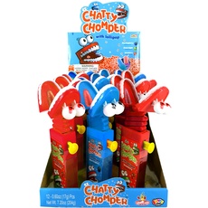 CASA DEL DOLCE Chatty Dentiera, Giocattolo + Deliziose Caramelle al Gusto Lampone, Unità Singola 17 gr, Confezione da 12 Pezzi, Made in Italy, Idea Regalo per Compleanni e Feste