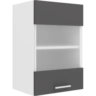 VCM Hängeschrank mit Glas 40 x 31 x 60 cm Grau