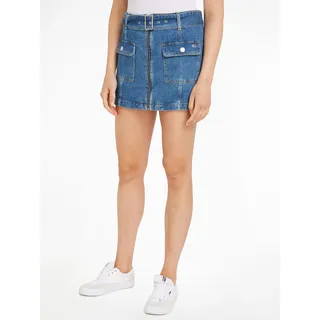 Tommy Jeans Jeansrock »BELTED ZIPPER SKIRT BH7036« Webrock mit Gürtel aus Denim, blau