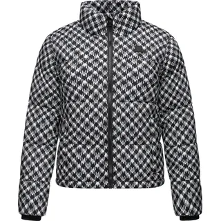 Winterjacke RAGWEAR "Winterjacke Serah Print", Damen, Gr. S, schwarz, Obermaterial: 100% Polyester PES.  Obermaterial: Futter: 100% Polyester PES. 100% Polyester PES., gerade hüftlang, hoch geschlossener Ausschnitt, Ärmel ohne Ärmelschlitz Rippstrickbündchen, Jacken Winterjacke, wasserdichte Winter Steppjacke mit Hahnentritt Muster