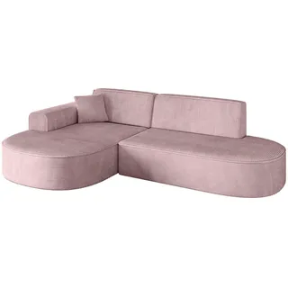altdecor Ecksofa in L-Form, Mari-L1 - 243x171x79,5 cm Rosa - Corner Sofa Bett Eckcouch Couch Wohnlandschaft Cauchsofa - Rosa