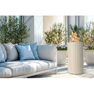 Bino - Planika - Terrassenheizung, Feuersäule, Propan- oder LPG-Gaskamin, Höhe 102cm, 8KW Schwarz + Abdeckung