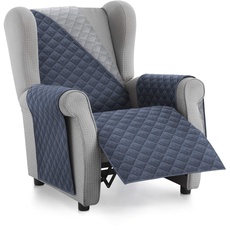 Textil-home Sesselschoner Relax MALU, 1 Sitzer - Reversibel gepolsterter Sofaschutz. Farbe Blau