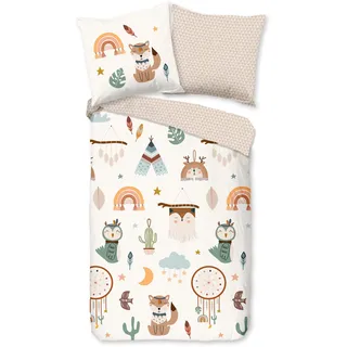 Duvet cover Good Morning 135x200 + 1* 80x80 cm - tipi tents / boho - Beige