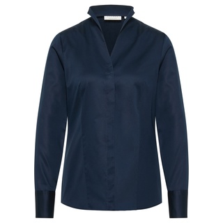 Satin Shirt Bluse in navy unifarben